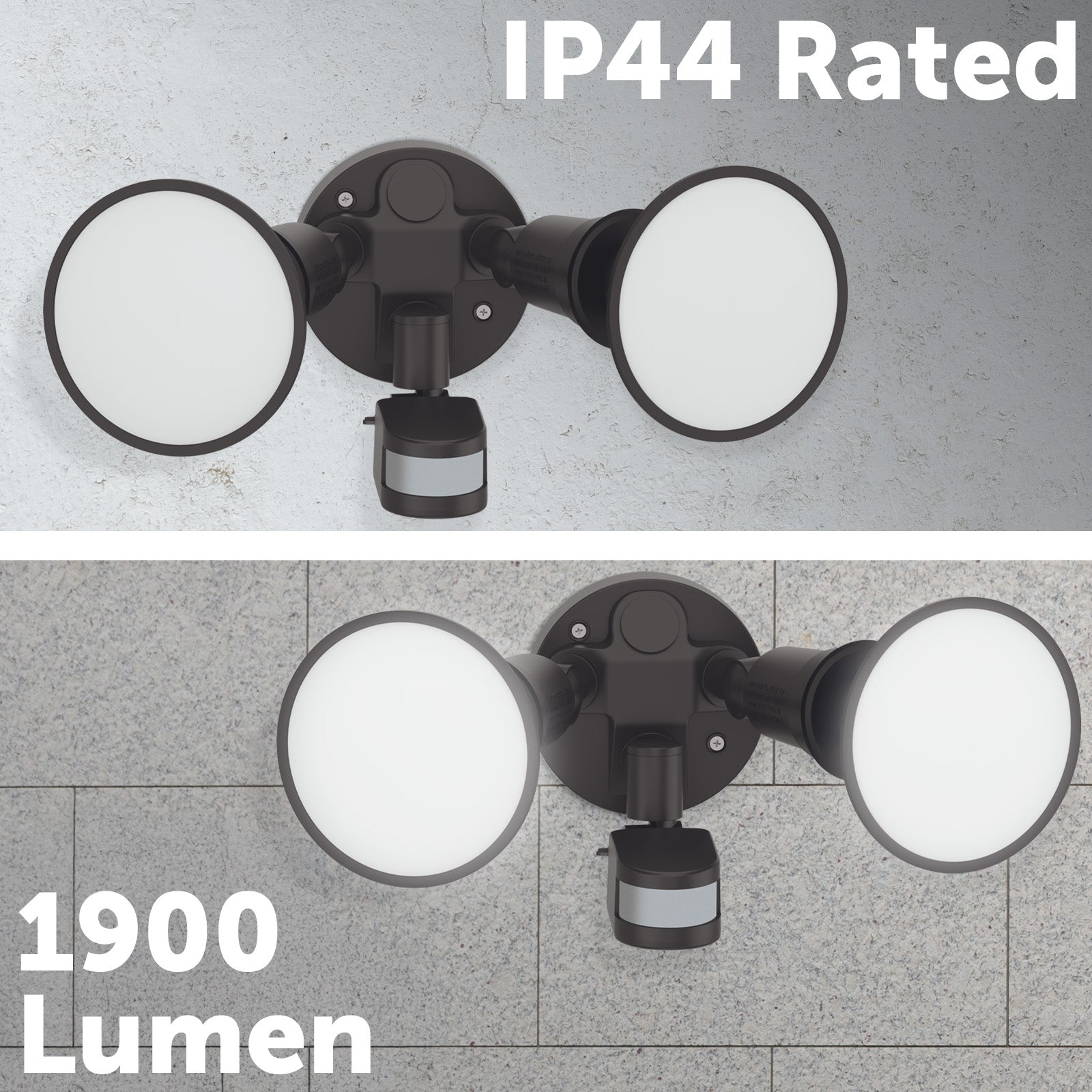 Arlec twin head hardwired LED floodlight – 1900 lumens motion sensor security light for outdoor installation