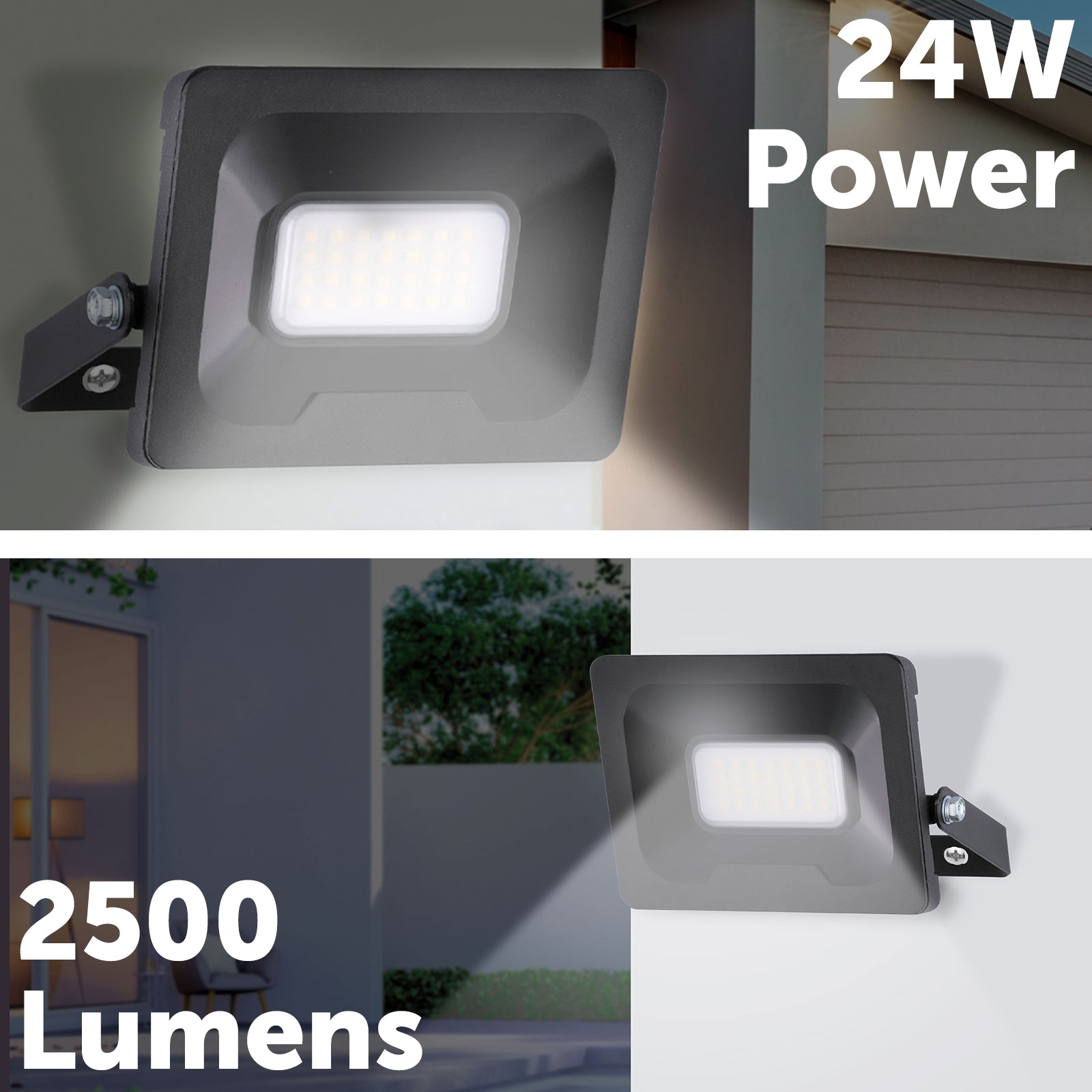 24W smart LED security floodlight with CCT control, Grid Connect app, Alexa and Google voice control