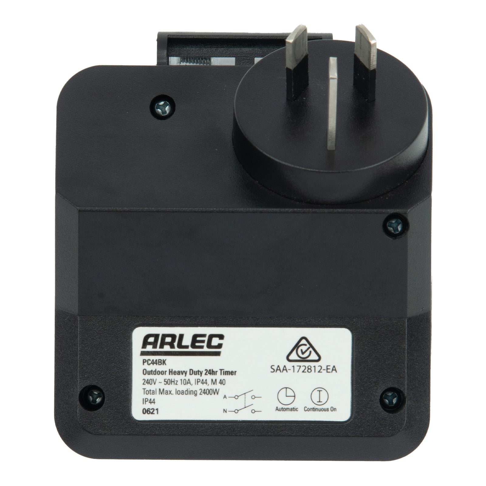 Arlec Black 24 Hour Weatherproof Timer – IP44 timer for garden, pool and outdoor appliances