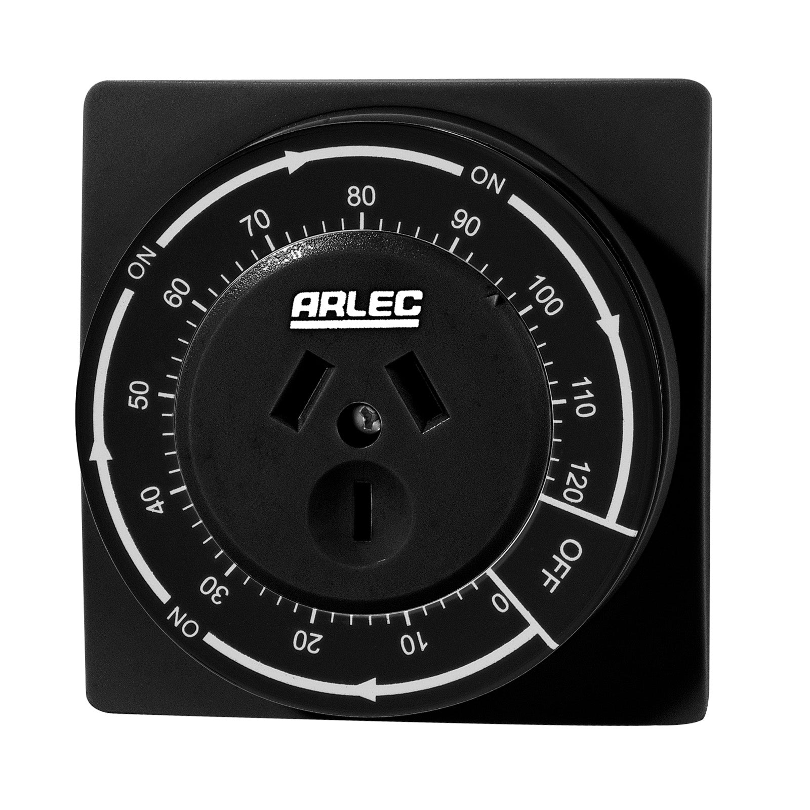 Arlec Black 2 Hour Compact Countdown Timer – compact energy-saving timer switch for household use