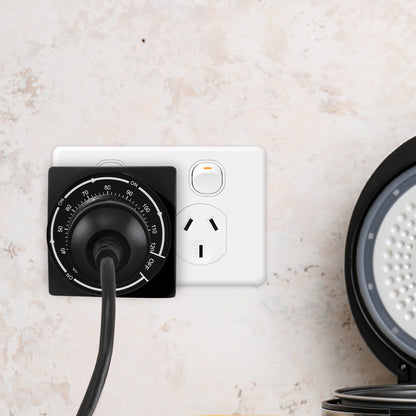 Arlec Black 2 Hour Compact Countdown Timer – compact energy-saving timer switch for household use