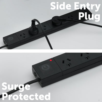 Surge Protected 6 Outlet Powerboard – wide spaces – powerboard with wide sockets and surge protection