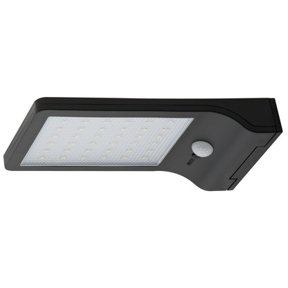 Arlec Black Ritter Sensor Solar Wall Light - solar powered light, motion sensor light, exterior wall light