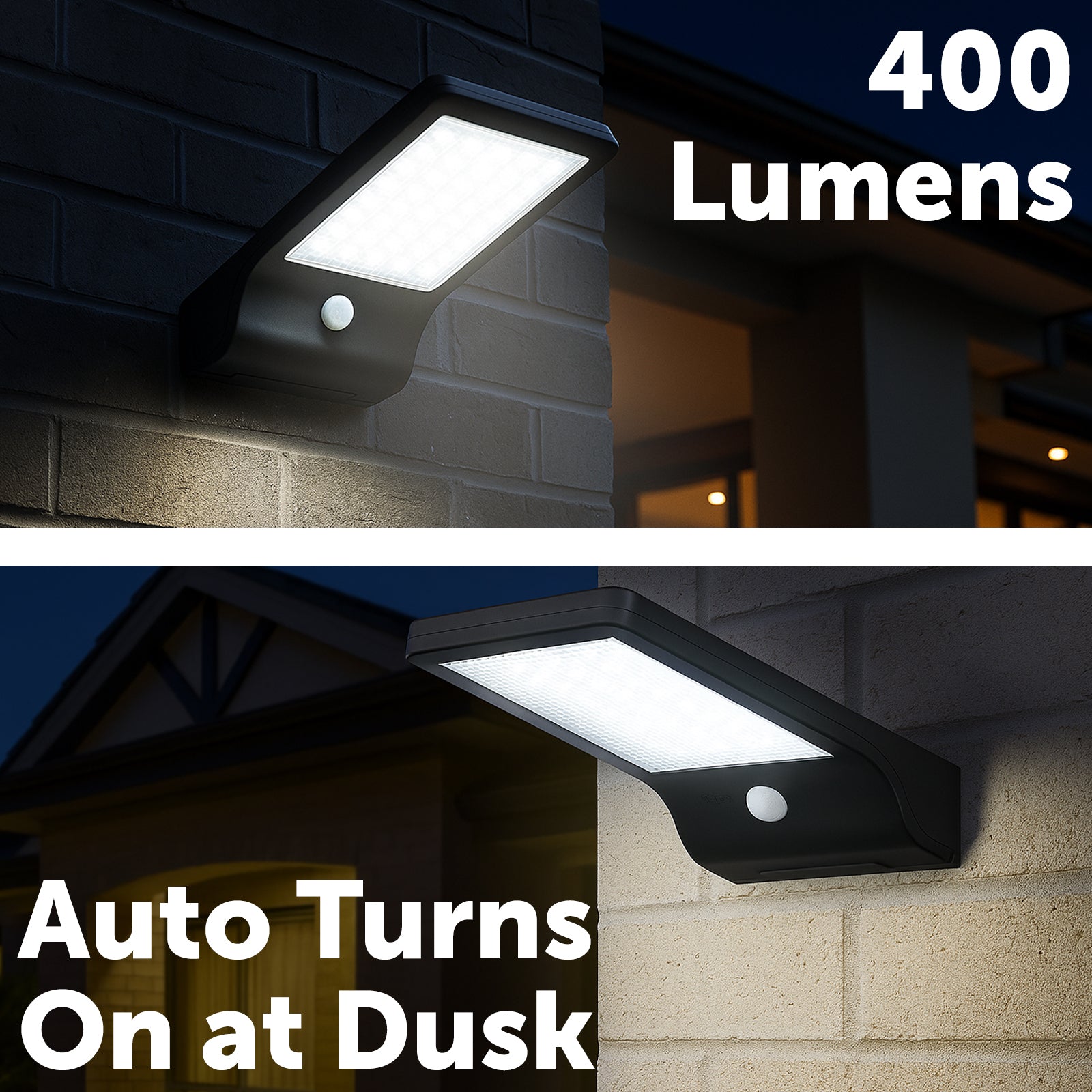 Arlec Black Ritter Sensor Solar Wall Light - solar powered light, motion sensor light, exterior wall light