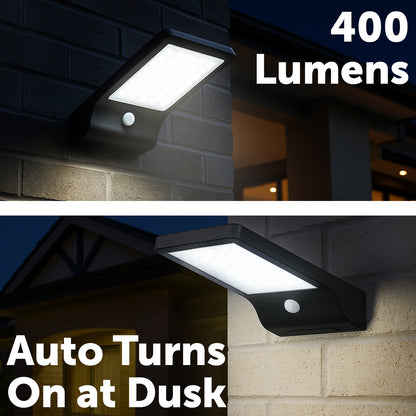 Arlec Black Ritter Sensor Solar Wall Light - solar powered light, motion sensor light, exterior wall light