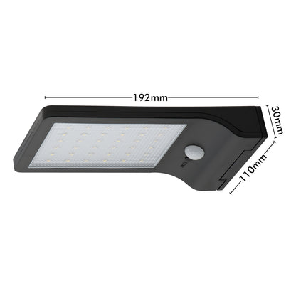 Arlec Black Ritter Sensor Solar Wall Light - solar powered light, motion sensor light, exterior wall light