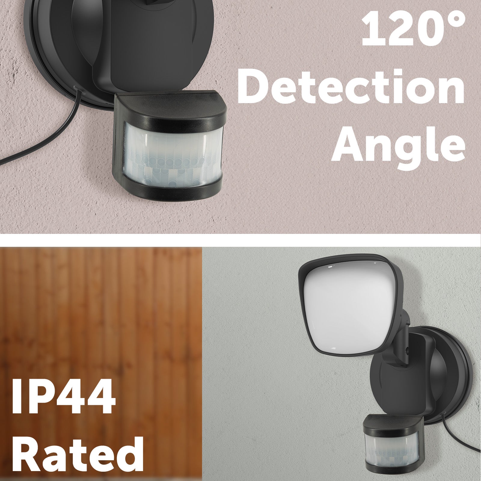 Arlec Surnia 500 lumen black solar hybrid floodlight – motion sensor outdoor light with 10m detection and IP44 rating