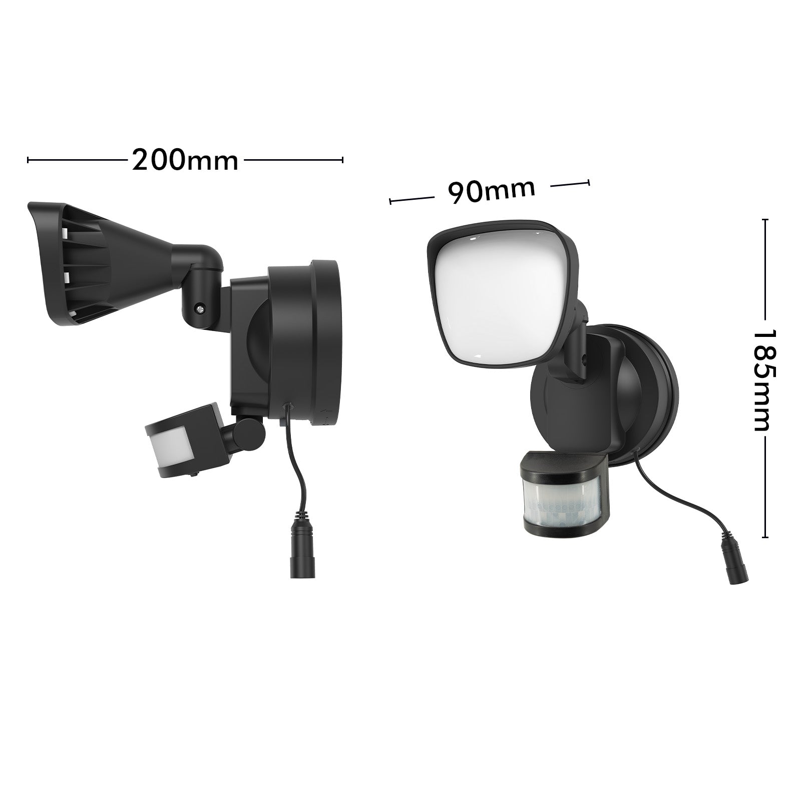 Arlec Surnia 500 lumen black solar hybrid floodlight – motion sensor outdoor light with 10m detection and IP44 rating