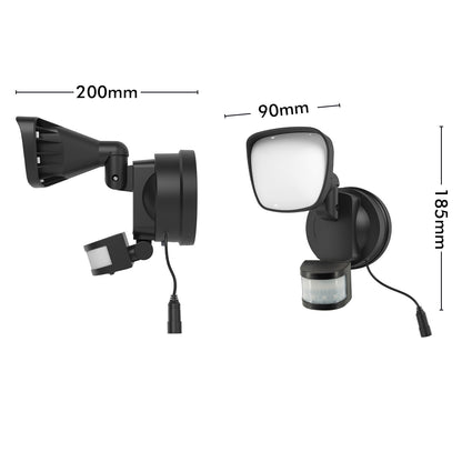 Arlec Surnia 500 lumen black solar hybrid floodlight – motion sensor outdoor light with 10m detection and IP44 rating