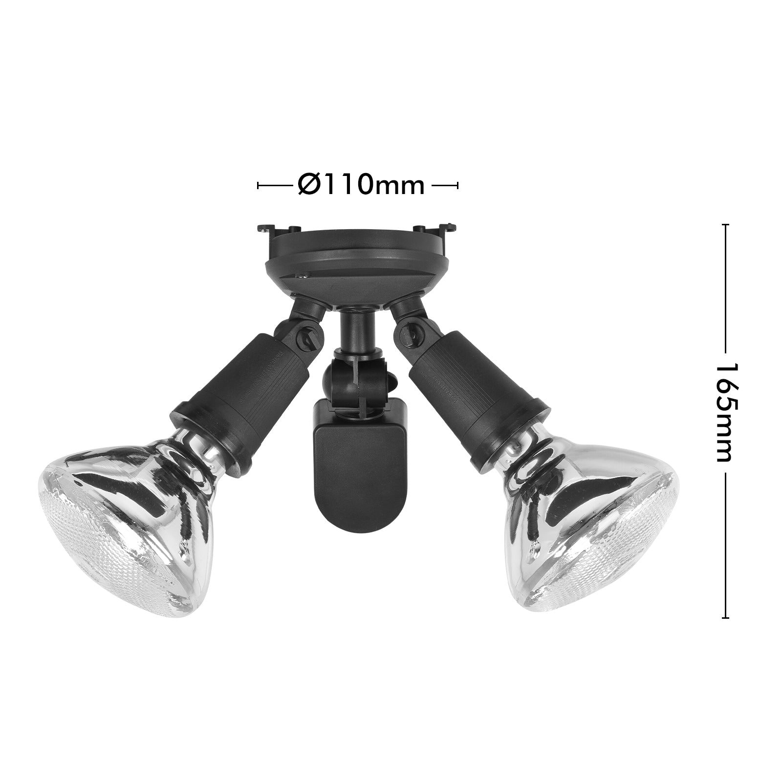 DIY twin security floodlight – outdoor light fixture for home safety (globes not included)