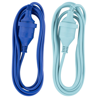3m Power Lead Blue/Green - blue green extension cable, 3m stylish lead, decorative indoor power cord