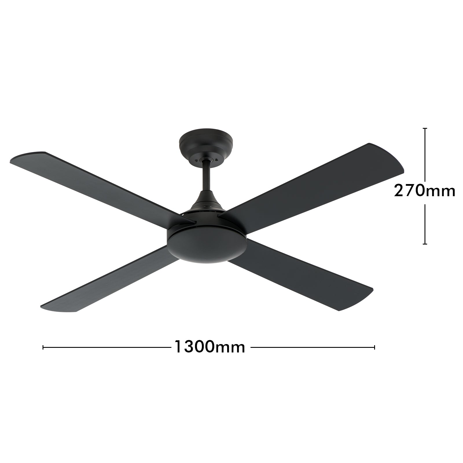 arlec 130cm boston II black fan – large ceiling fan with remote; stylish matte black ceiling fan; reversible quiet dc motor fan
