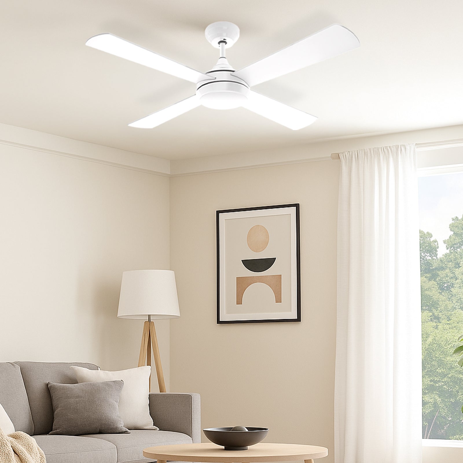 arlec 130cm ceiling fan with cct light – tri-colour led ceiling fan; remote controlled white ceiling fan; stylish and quiet fan