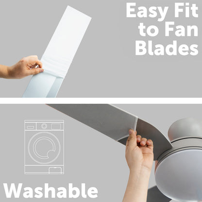 Arlec Ceiling Fan Blade Sleeve - 4 Pack – Easy-Clean Fan Blade Covers to Prevent Dust