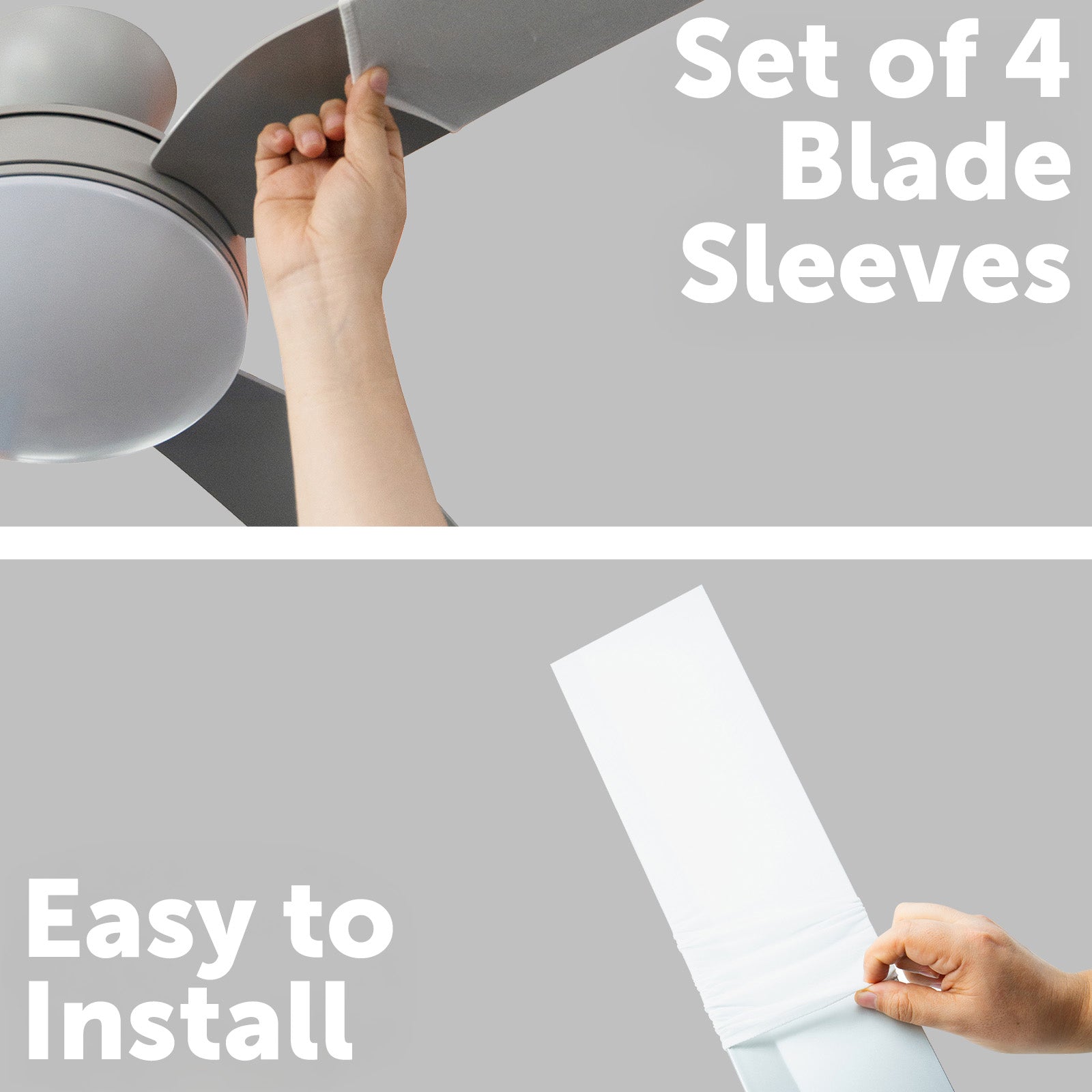 Arlec Ceiling Fan Blade Sleeve - 4 Pack – Easy-Clean Fan Blade Covers to Prevent Dust
