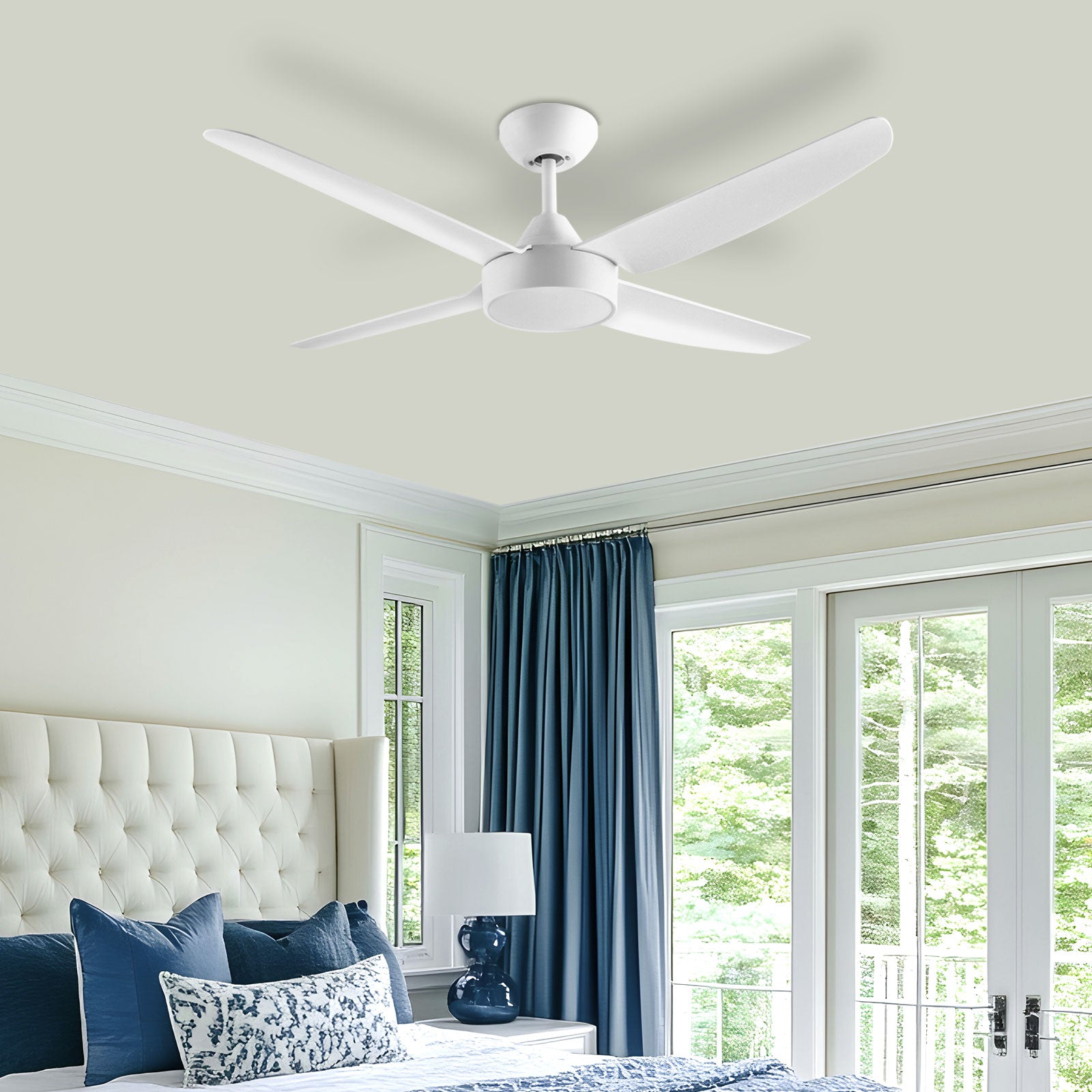 arlec 120cm chicago ceiling fan – 4 blade ac ceiling fan; efficient air movement; summer/winter reversible fan