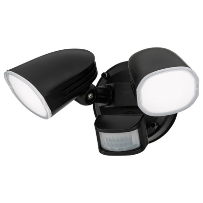 Arlec DIY twinhead LED security light – tricolour outdoor motion sensor floodlight with plug and multiple sensor modes