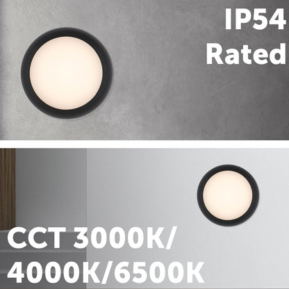 Arlec Dorset 14W CCT LED Round Bunker Light - bunker wall light, energy efficient LED, CCT selectable light