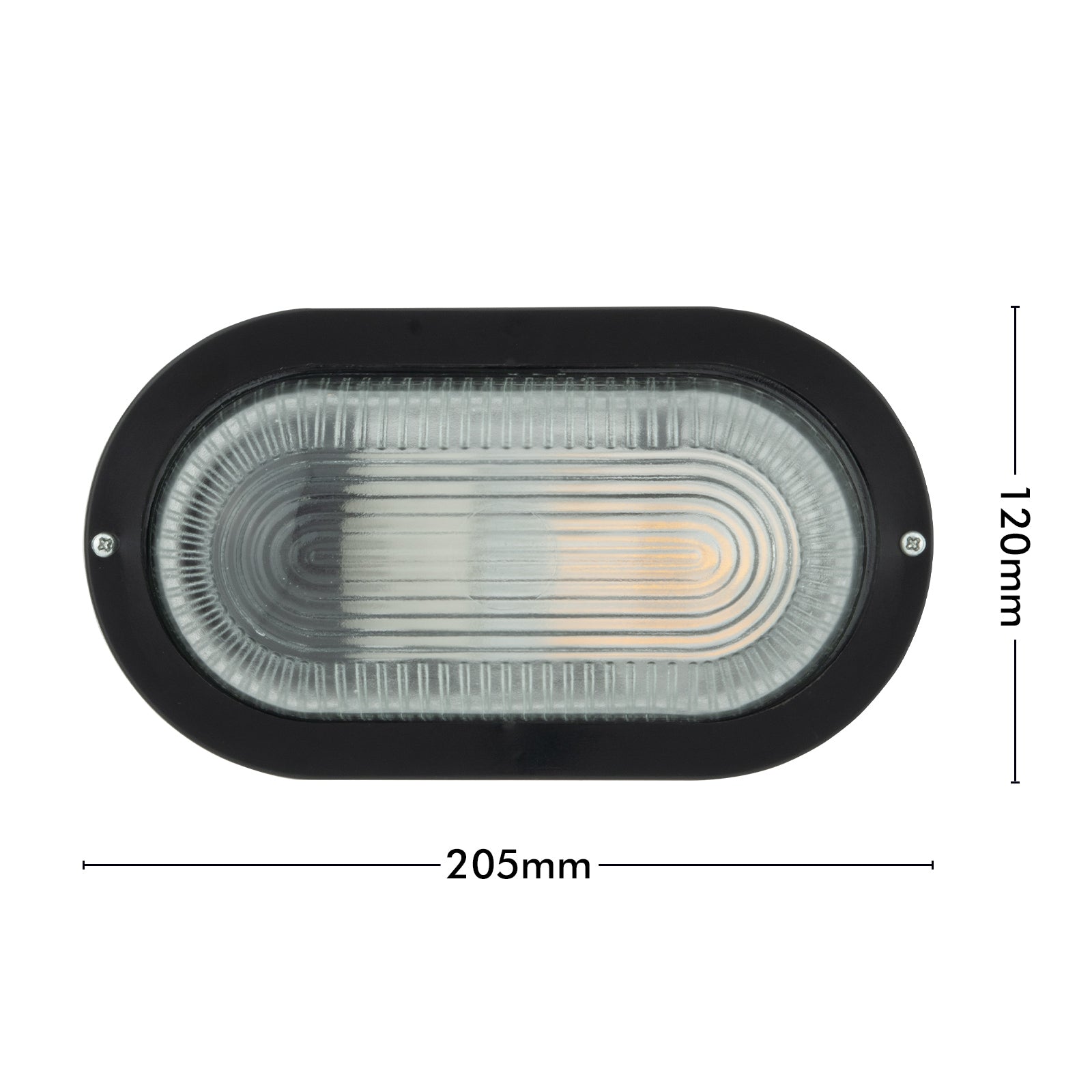 Arlec E27 Oval Bunker Light Bulkhead Black - 2 Pack - bunker wall light