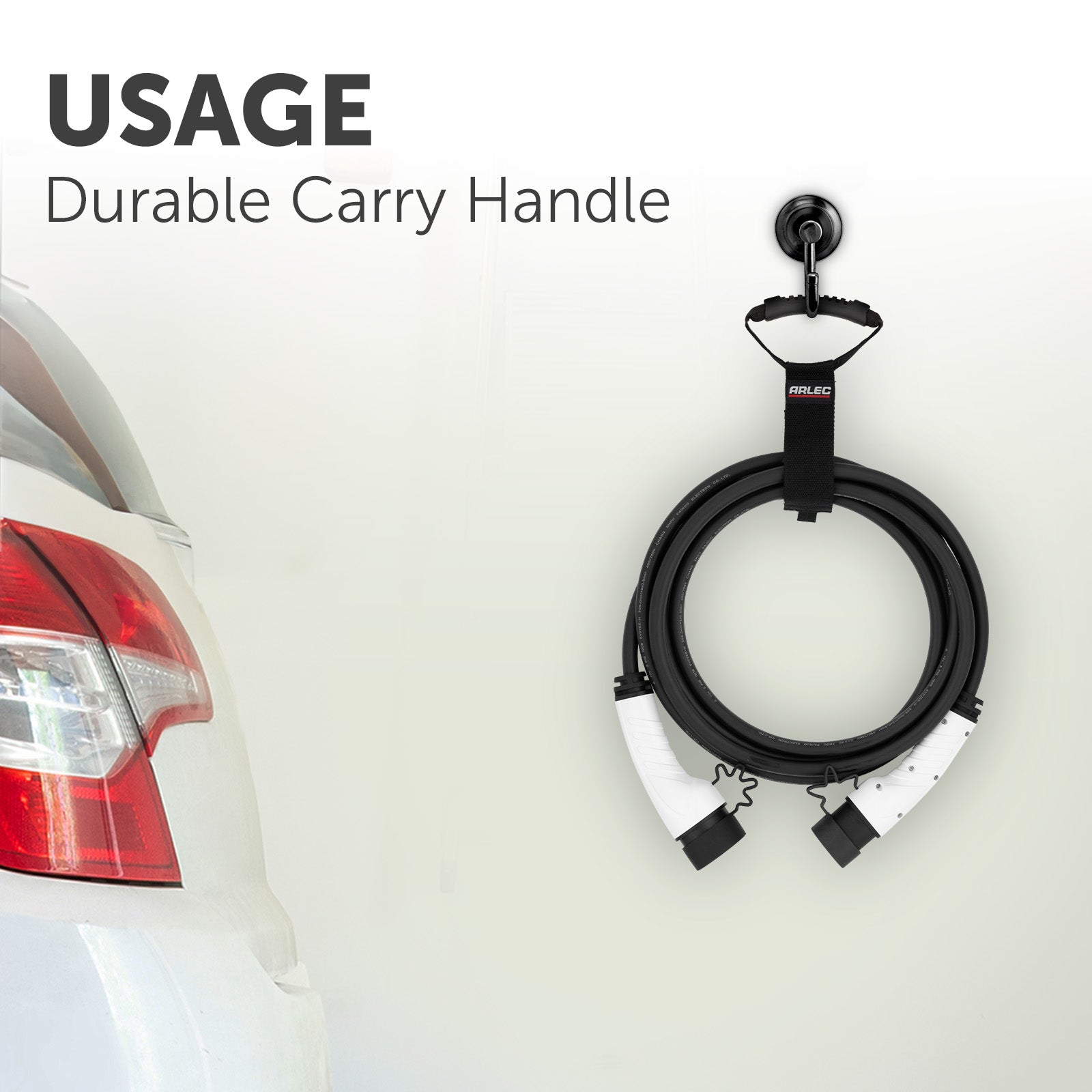 Arlec EV Charger Cable Strap for cable organization, adjustable hook-and-loop strap for electric vehicles