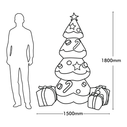 Arlec 1.8m inflatable LED Christmas tree – festive low voltage outdoor decoration with self-inflating polyester build