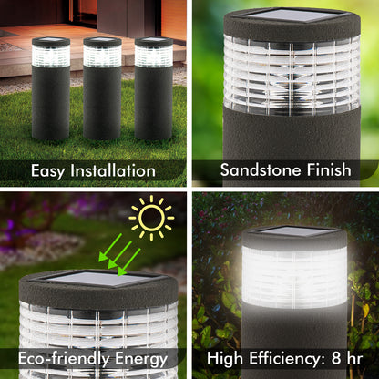 Arlec Grey Render Finish Sandor Solar Bollard Light