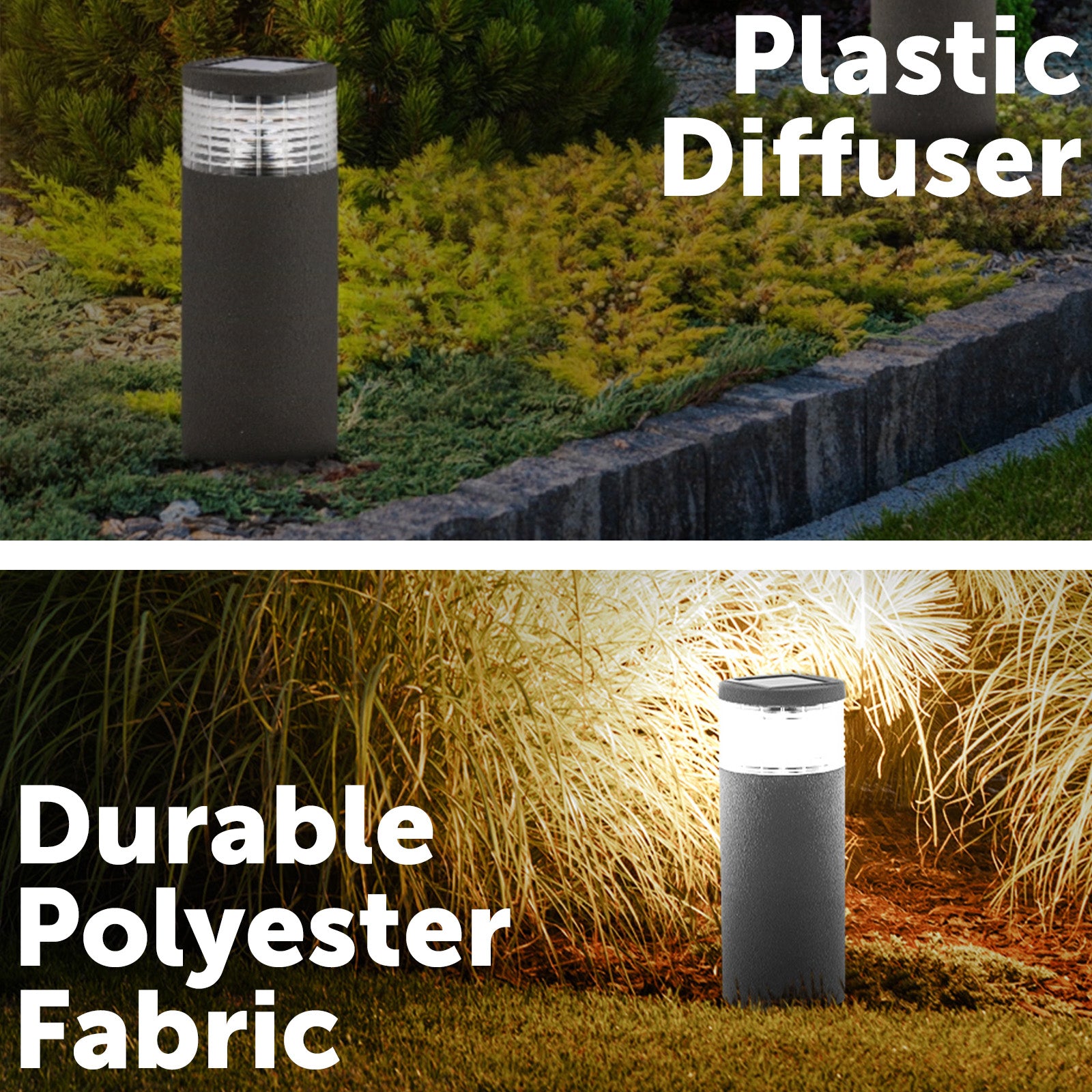 Arlec Grey Render Finish Sandor Solar Bollard Light