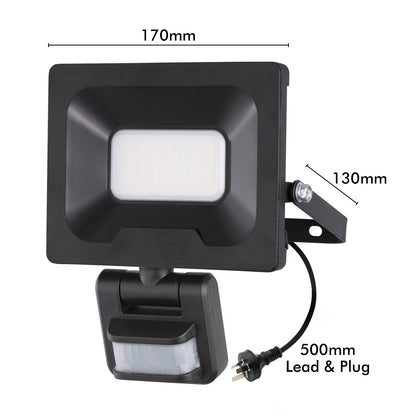 Smart sensor floodlight with CCT control, app dimming, timer & motion sensor via Grid Connect, Google & Alexa ready