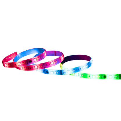 2m RGB LED strip light with sound sync, Wi-Fi control, customizable segments, and ambient effects