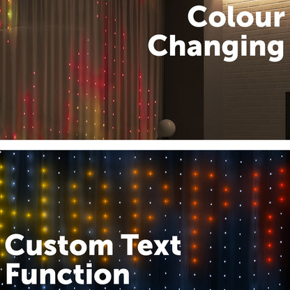 Arlec smart pixel curtain light 2m x 2m, RGB animated lighting with app control