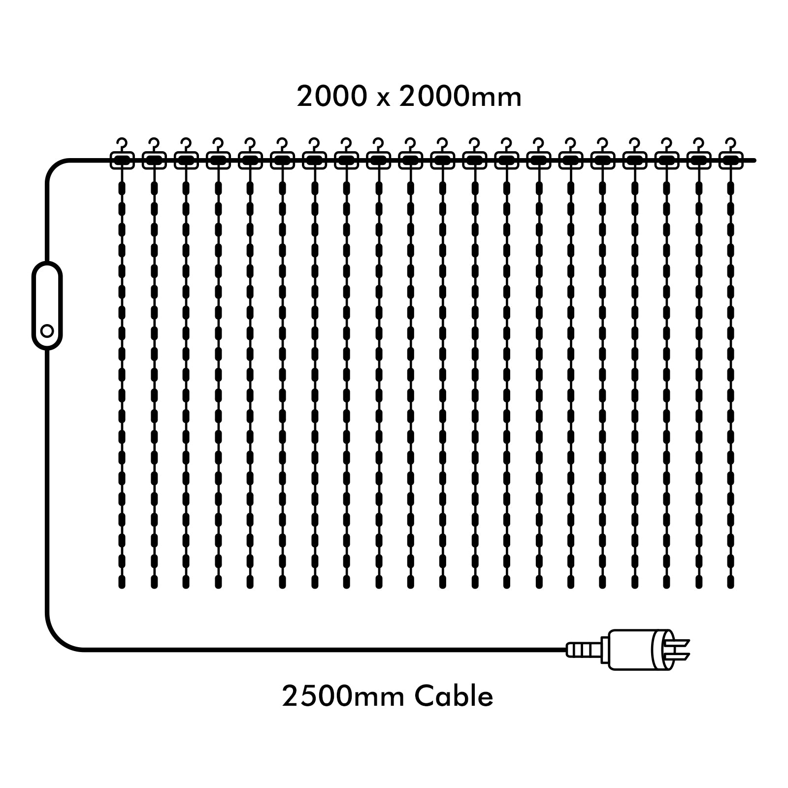 Arlec smart pixel curtain light 2m x 2m, RGB animated lighting with app control