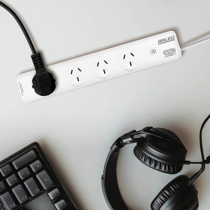 Smart 4 outlet powerboard with Wi-Fi control, Google Assistant, Alexa support, and safety features