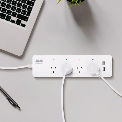 Arlec Smart 4 Outlet Powerboard with USB A & C Charger and Grid Connect App