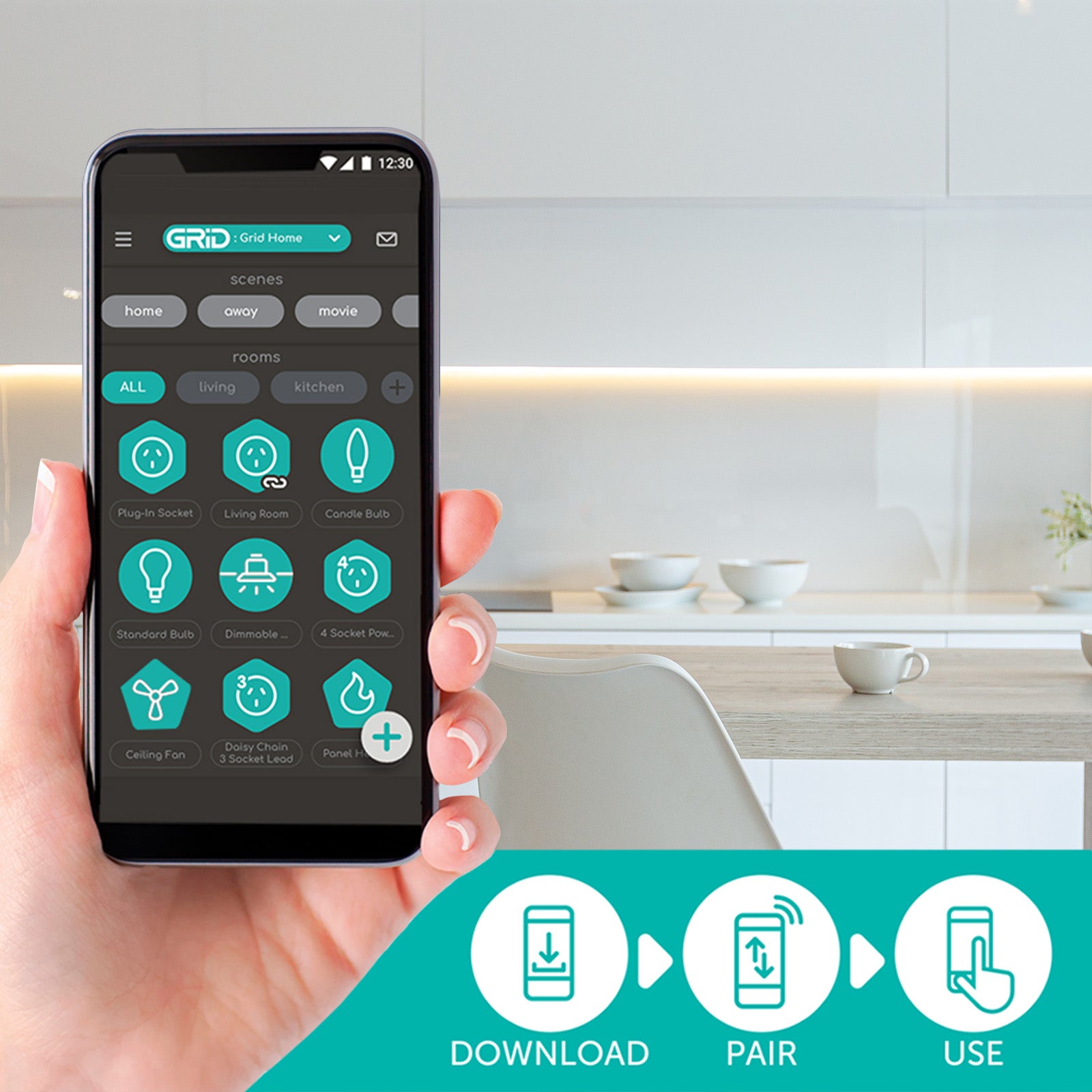 5m RGB and white LED strip light with remote and app control, fully adjustable brightness and color modes