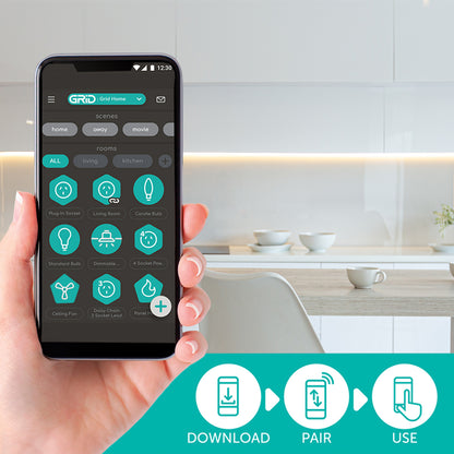 5m RGB and white LED strip light with remote and app control, fully adjustable brightness and color modes