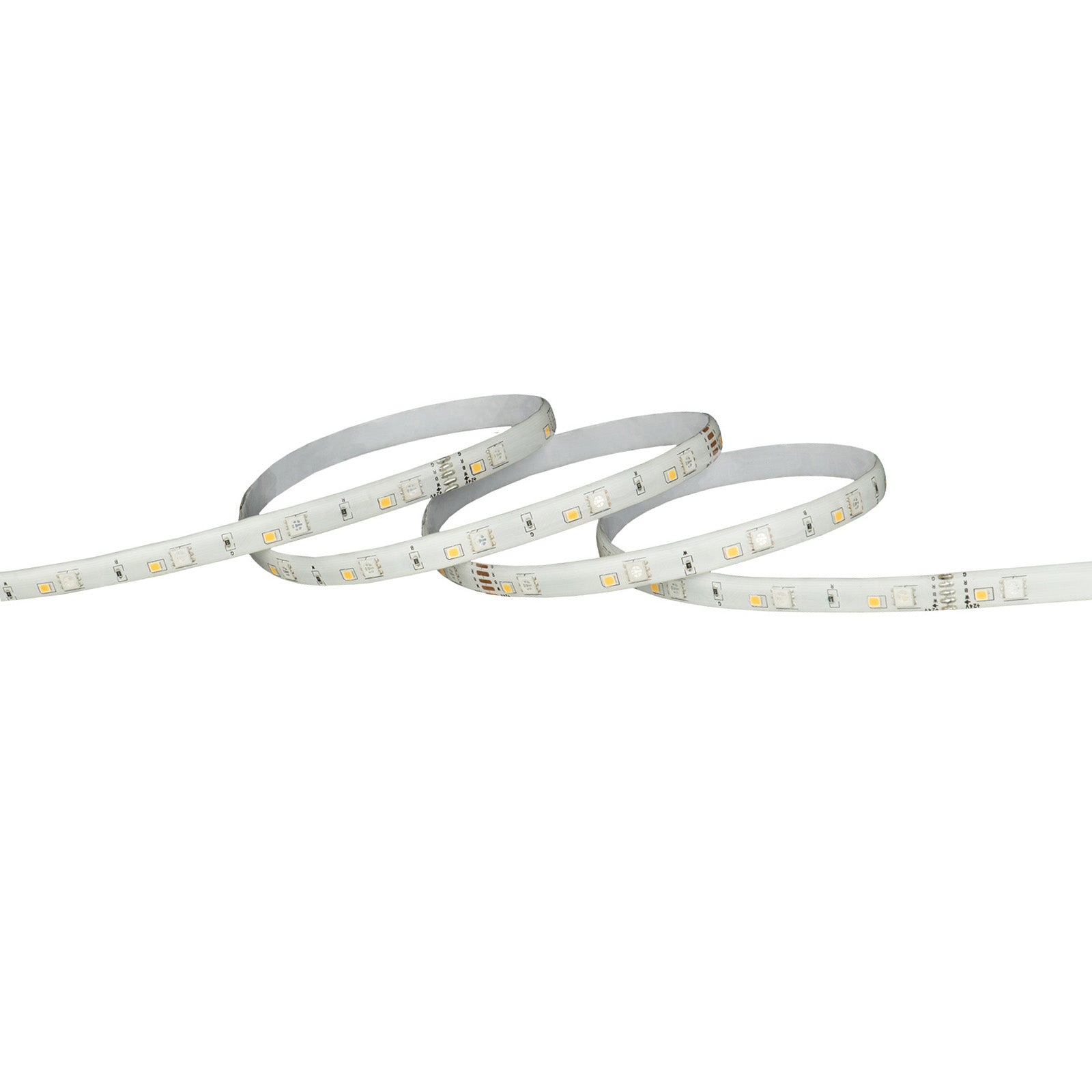 5m RGB and white LED strip light with remote and app control, fully adjustable brightness and color modes