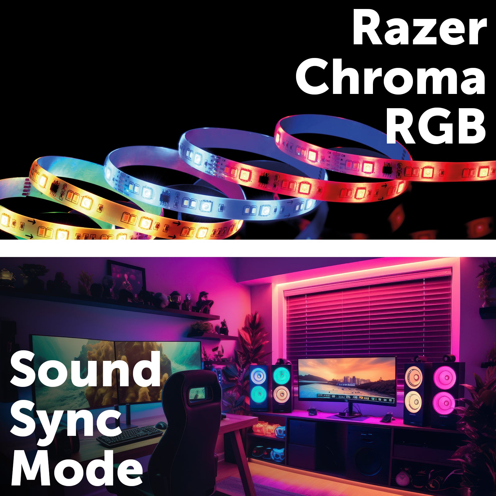 Arlec 5m RGB strip light with smart Razer Chroma integration, Grid Connect