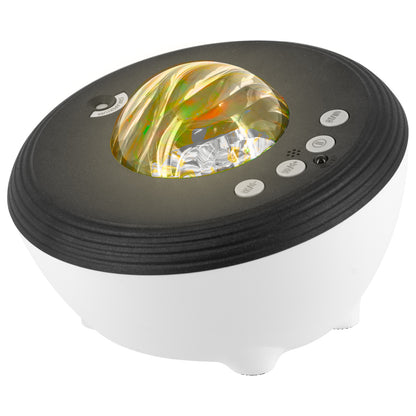 Smart aurora projector light with dynamic RGB lighting, white noise sounds, and mobile app control