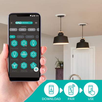B15 RGB smart candle globe with CCT, app control, compatible with Alexa, Google Assistant, and Grid Connect