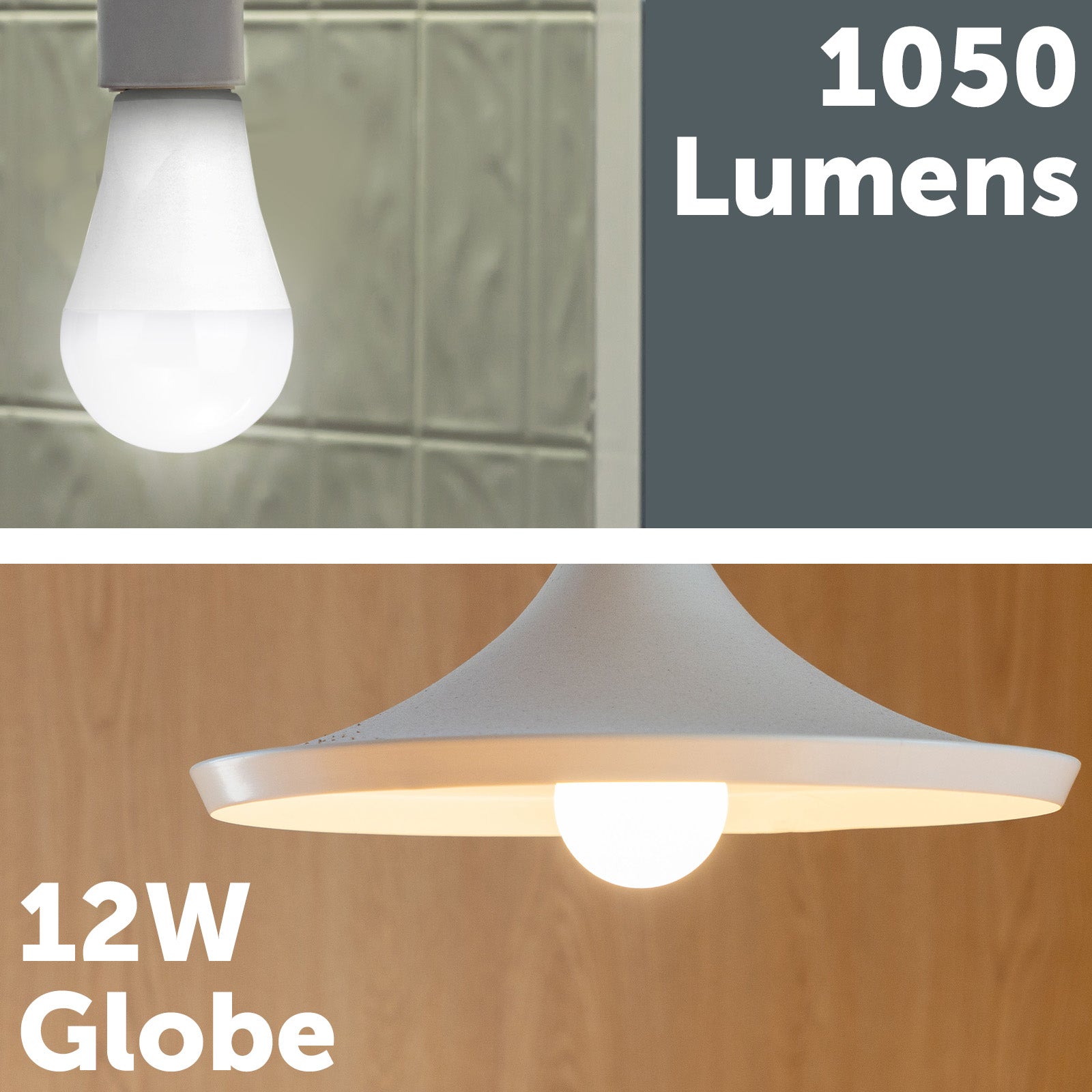 Smart B22 CCT LED globe with adjustable white light, 1050 lumens brightness, and Grid Connect app control