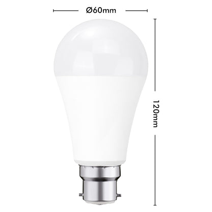 Smart B22 CCT LED globe with adjustable white light, 1050 lumens brightness, and Grid Connect app control