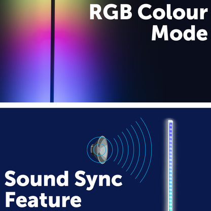RGB corner light with sound sync, Wi-Fi, app control, multi-colour effects, compatible with Google and Alexa