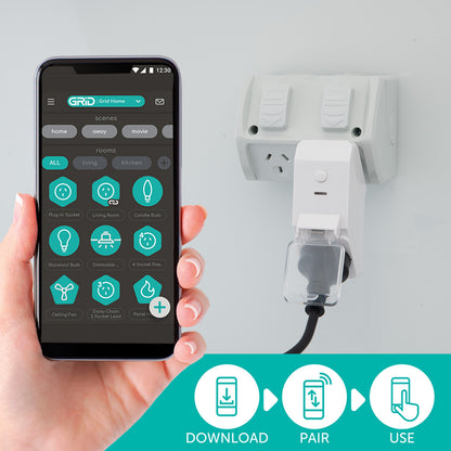 Arlec Grid Connect Smart IP44 Timer Plug for Outdoor Appliance Automation