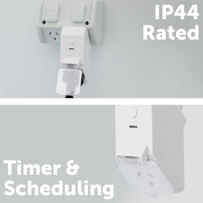 Arlec heavy duty smart timer, IP44 outdoor Wi-Fi timer, Grid Connect scheduling plug