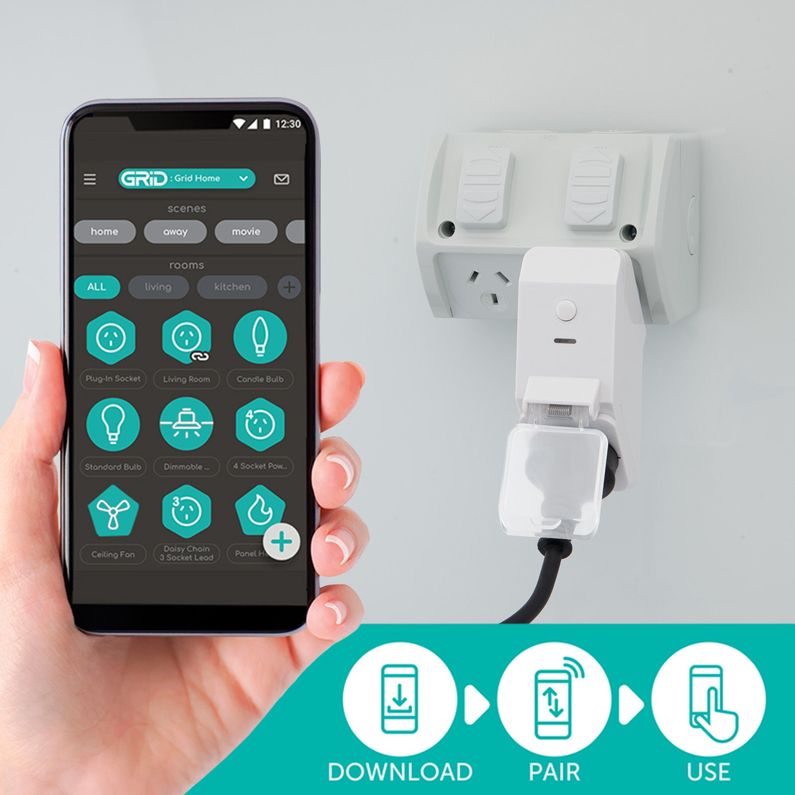 Arlec heavy duty smart timer, IP44 outdoor Wi-Fi timer, Grid Connect scheduling plug