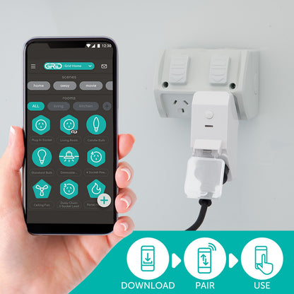 Arlec heavy duty smart timer, IP44 outdoor Wi-Fi timer, Grid Connect scheduling plug