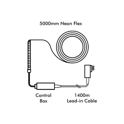 Arlec 5m RGB Neon Flex light with sound sync, smart app controlled lighting