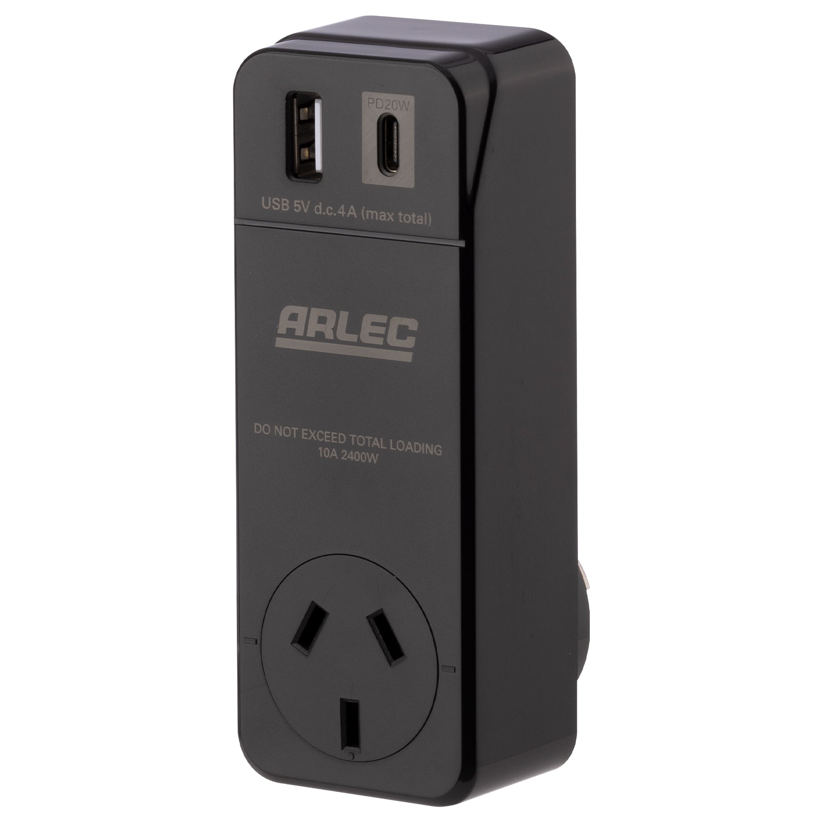 Smart rotating plug with USB A & C PD20W – Arlec Grid Connect compatible