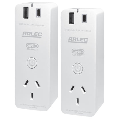 Arlec smart plug with USB, Wi-Fi socket for home automation, Grid Connect compatible power adaptor