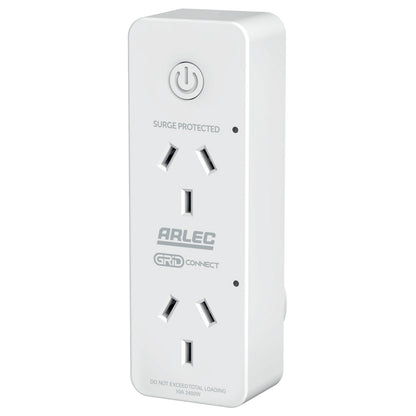 Arlec twin smart socket with energy monitoring and surge protection, Grid Connect smart plug